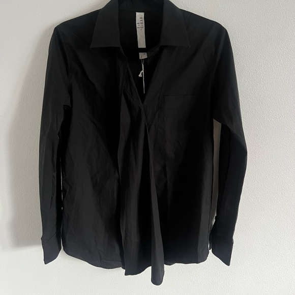 NWT Tia Cibani Asymmetrical Black Button Up, size medium - Picture 8 of 8
